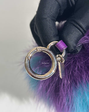 Fendi Purple/Teal Faux Fur Pompom Bag Charm