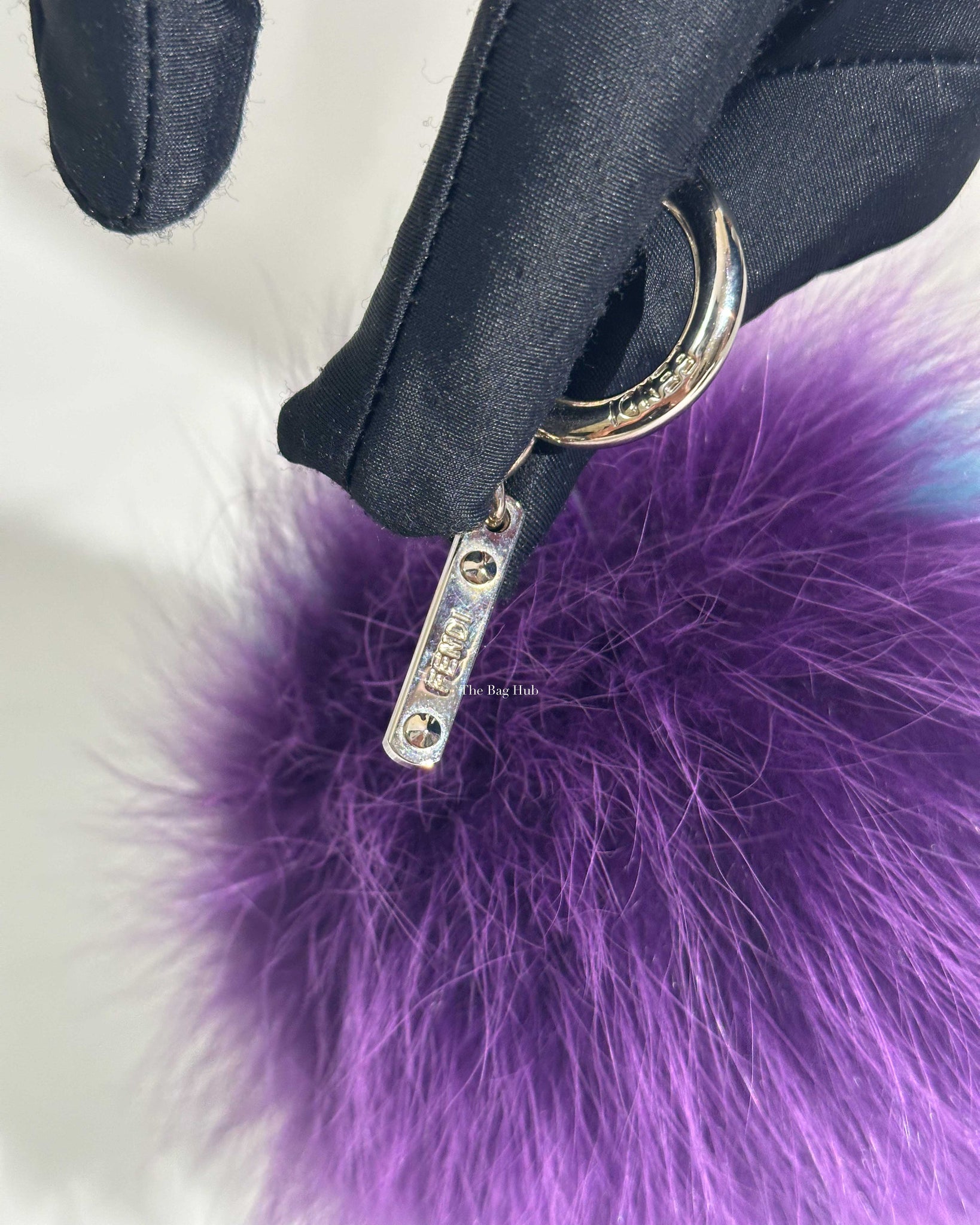 Fendi Purple/Teal Faux Fur Pompom Bag Charm