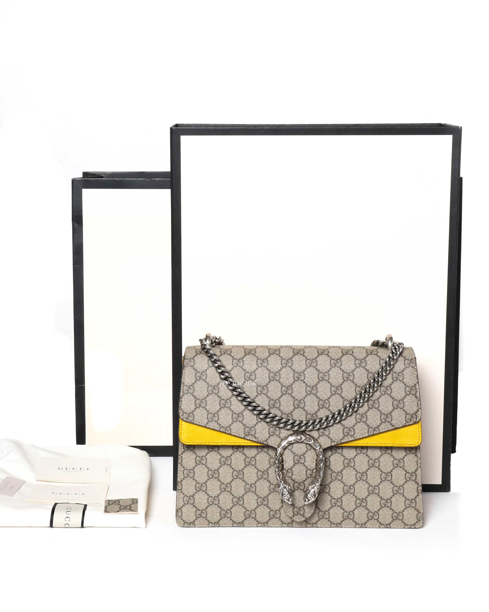 Gucci Yellow GG Supreme Medium Dionysus Flap Shoulder Bag-13
