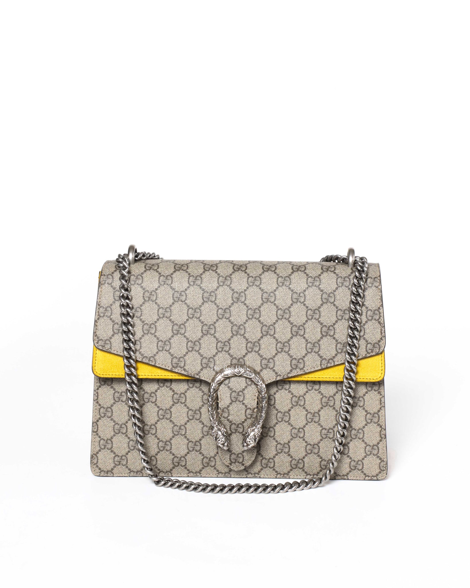 Gucci Yellow GG Supreme Medium Dionysus Flap Shoulder Bag-2