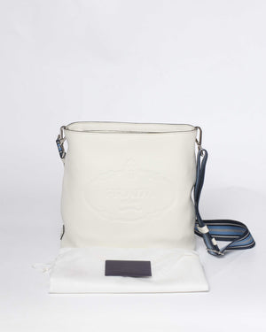 Prada Talco Vitello Phenix Sechiello 1BE023 Bucket Bag