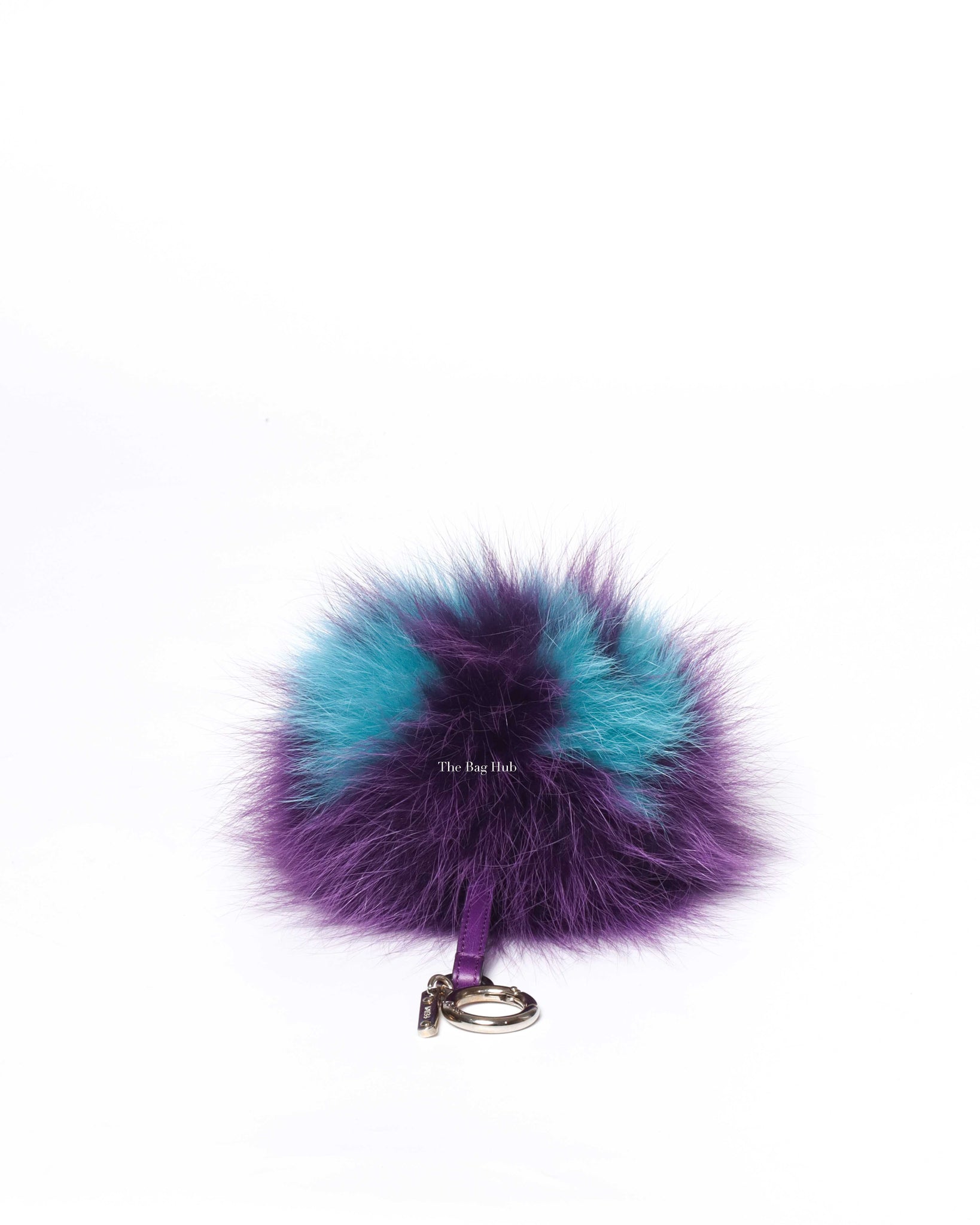 Fendi Purple/Teal Faux Fur Pompom Bag Charm