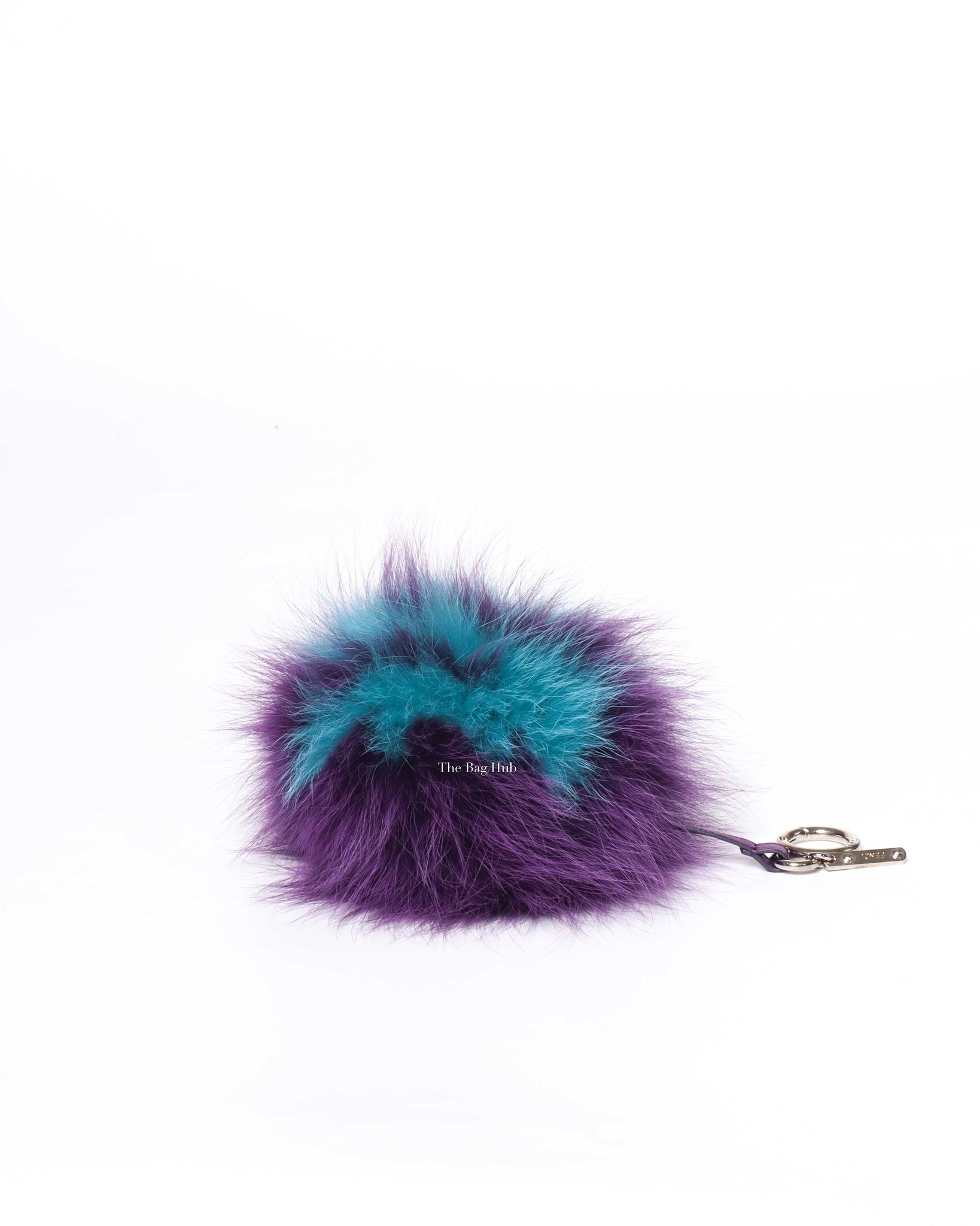 Fendi Purple/Teal Faux Fur Pompom Bag Charm
