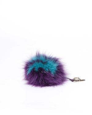 Fendi Purple/Teal Faux Fur Pompom Bag Charm