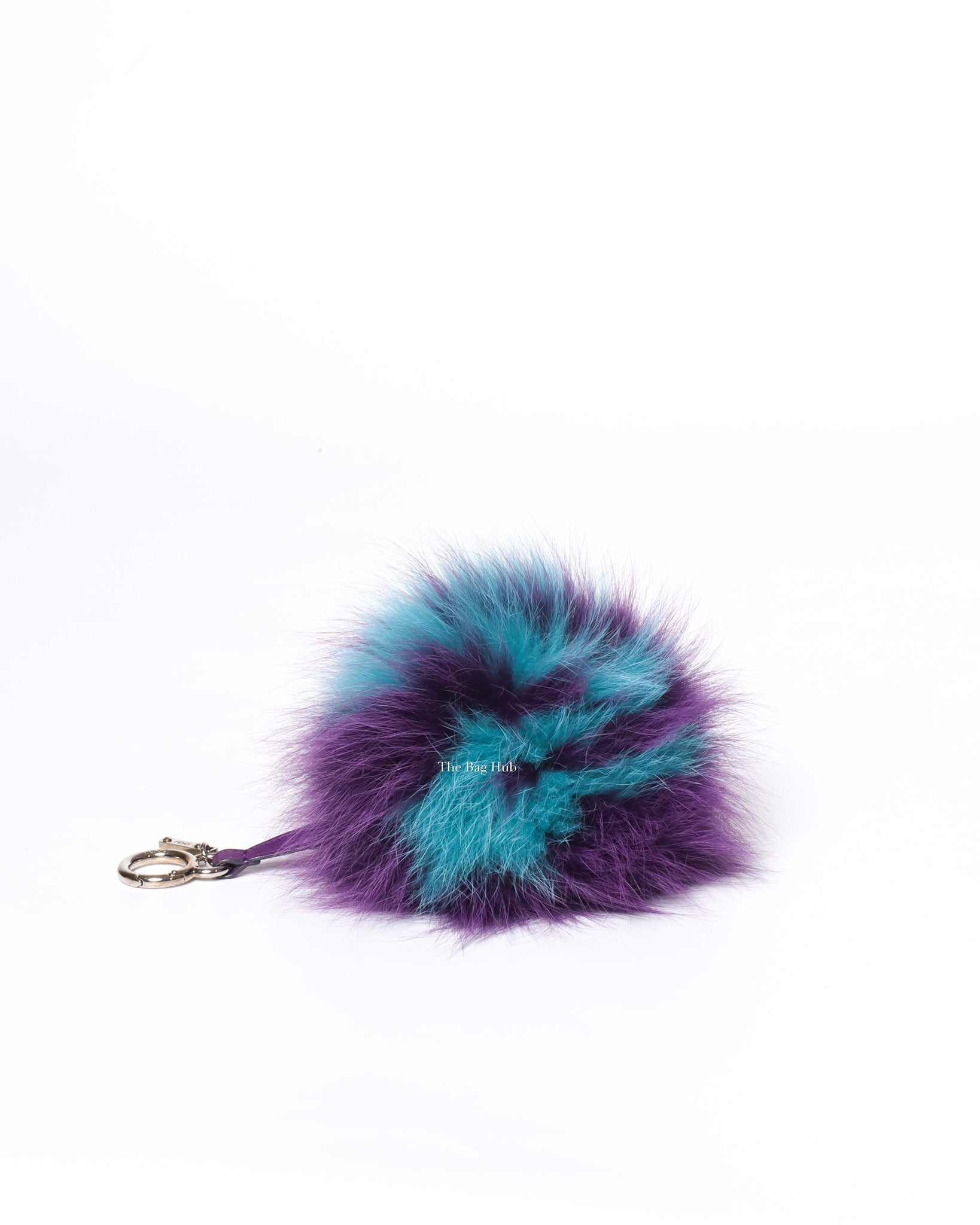 Fendi Purple/Teal Faux Fur Pompom Bag Charm