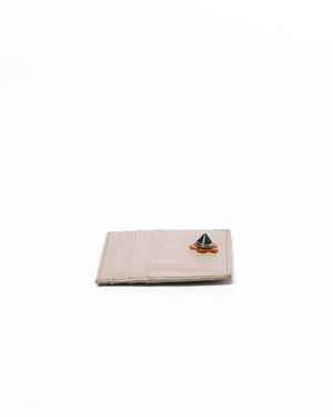 Fendi Light Grey Vitello Elite Flowerland Card Holder