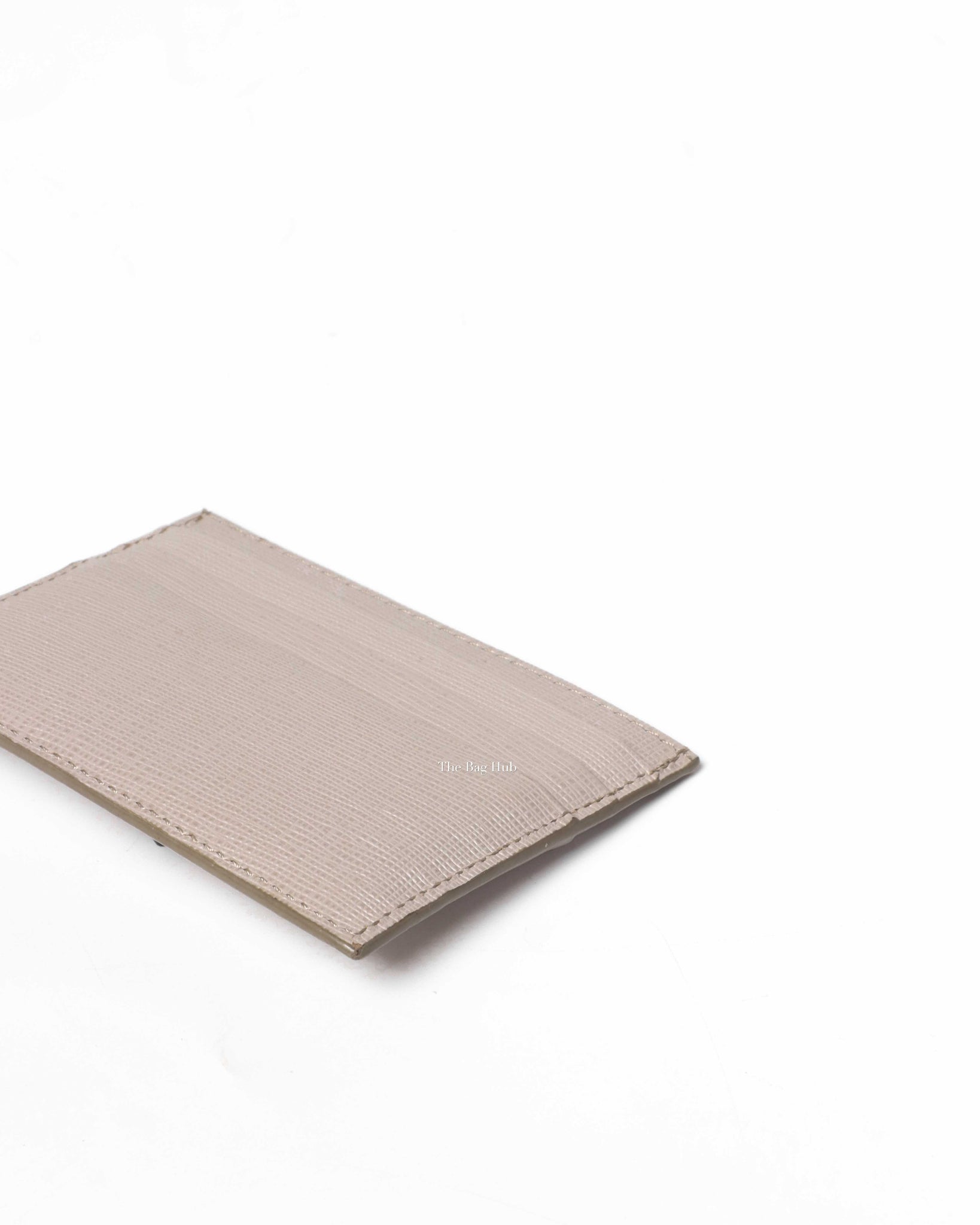 Fendi Light Grey Vitello Elite Flowerland Card Holder