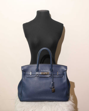 Hermes Navy Blue Togo Birkin 35 PHW