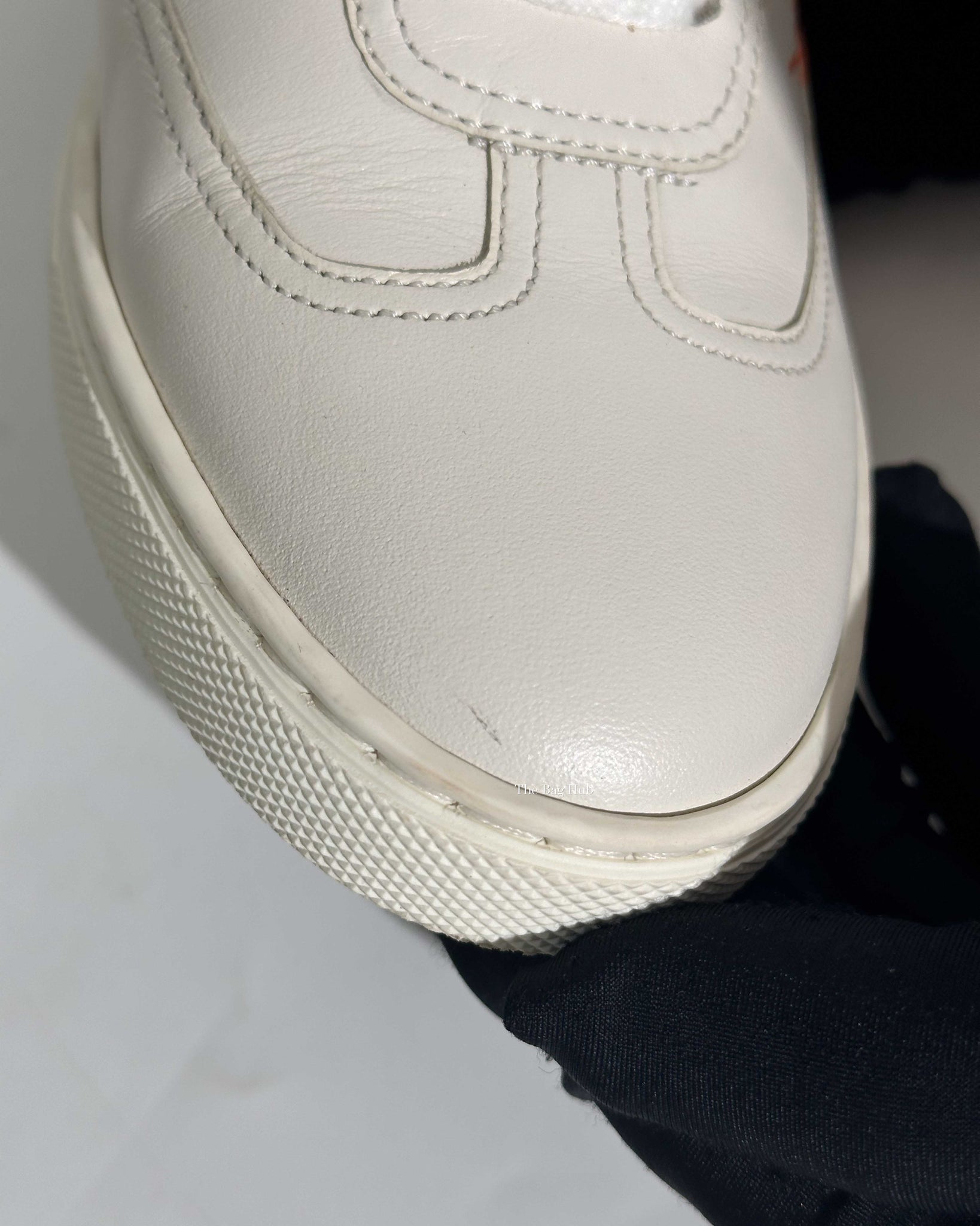 Hermes White Fresh Paint Leather Sneakers Size 36-13