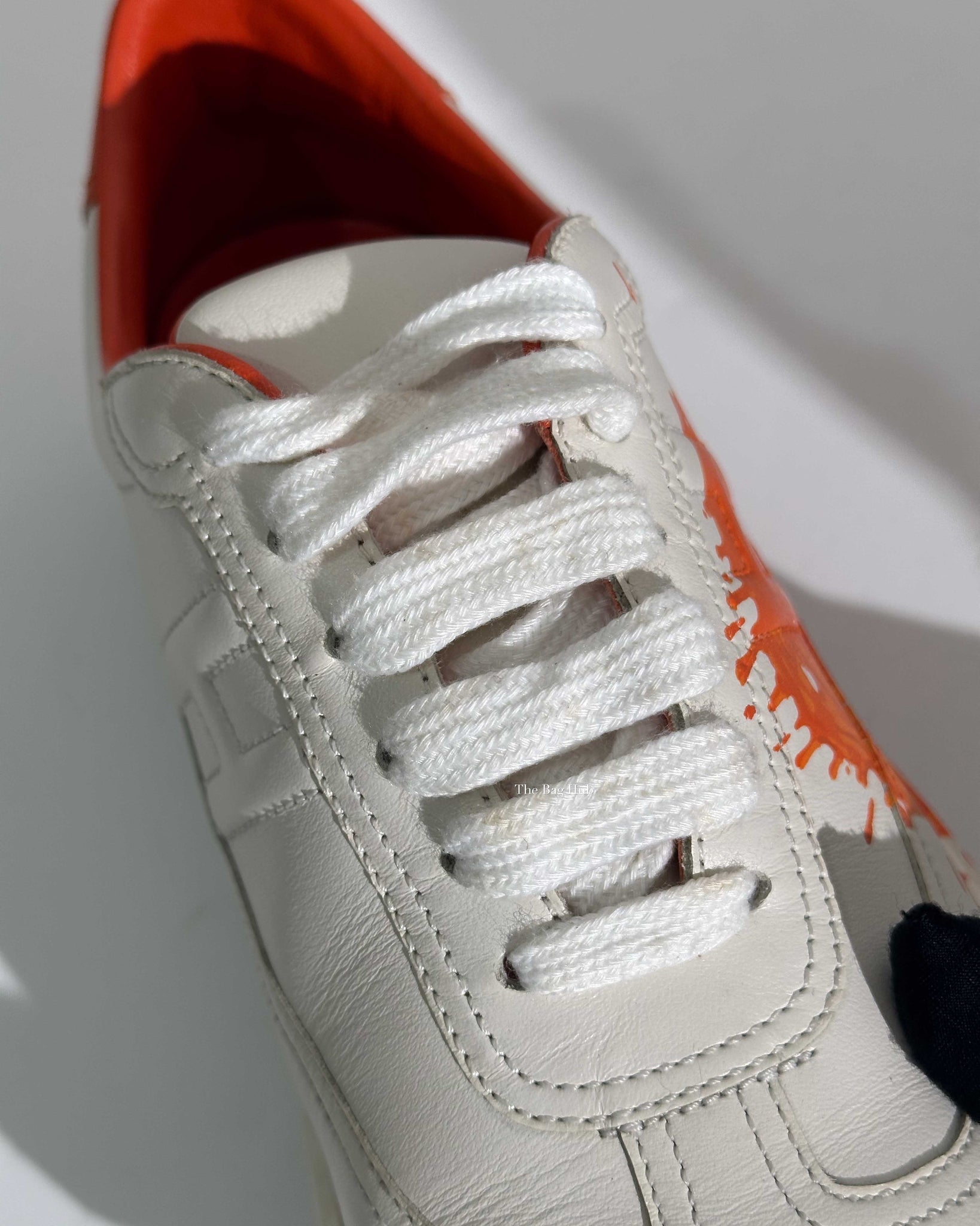 Hermes White Fresh Paint Leather Sneakers Size 36-15