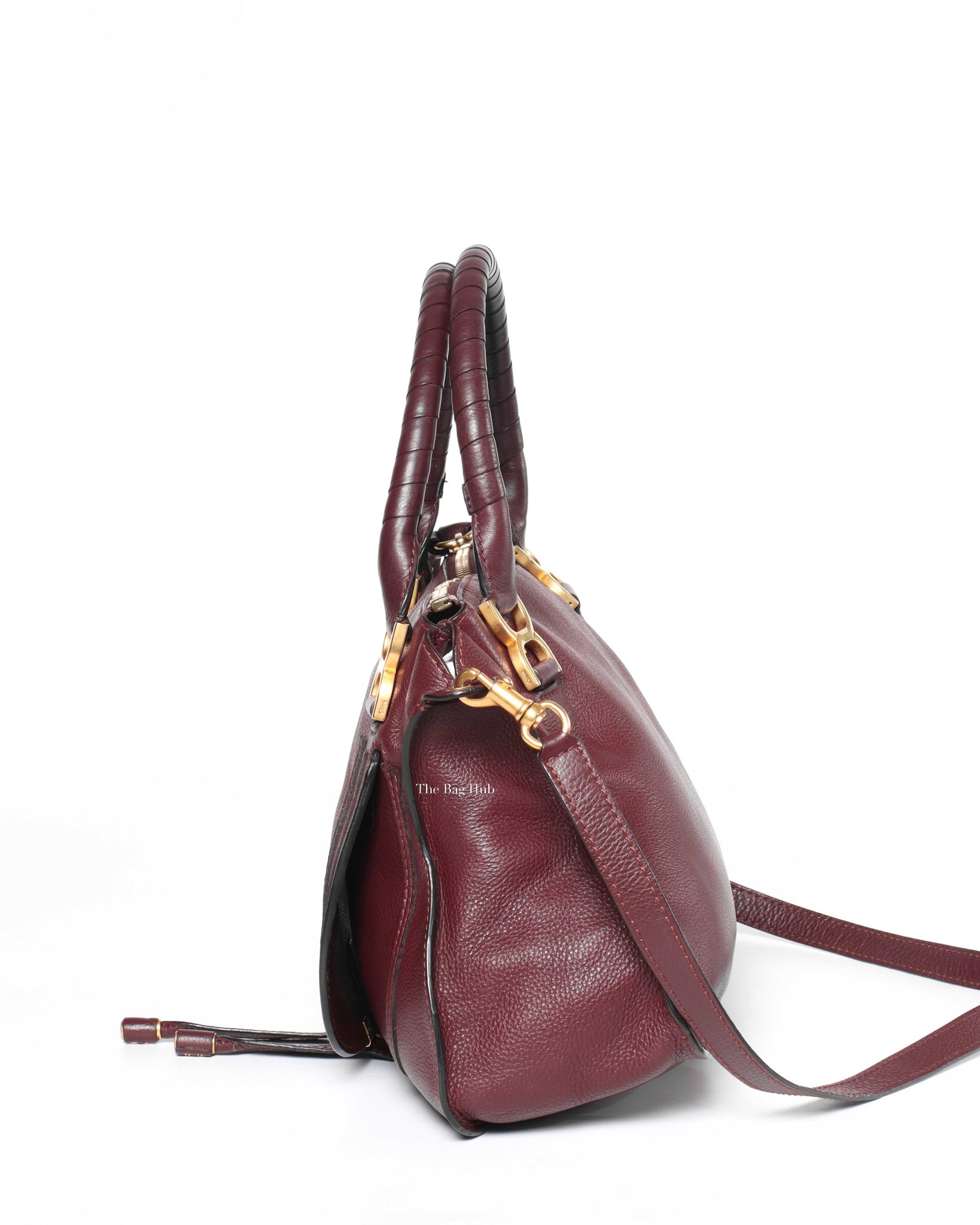 Chloe Burgundy Leather Medium Marcie Bag-4