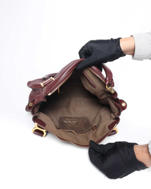 Chloe Burgundy Leather Medium Marcie Bag-11