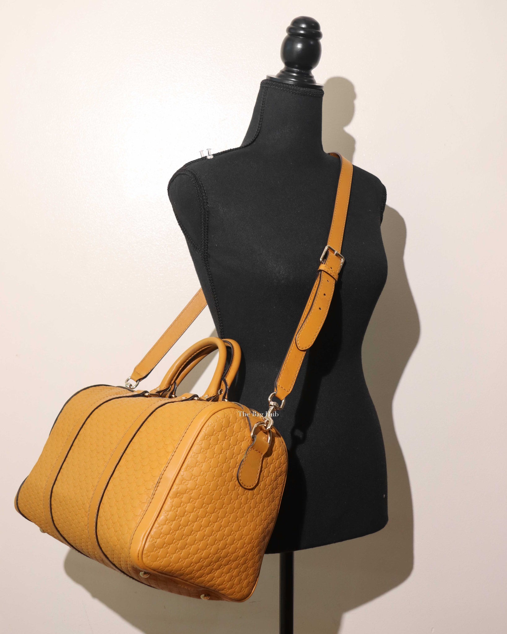 Gucci Mustard Microguccissima Leather Medium Joy Boston Bag-12
