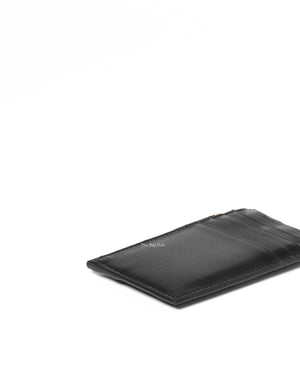 Valentino Black Leather V logo Card Holder