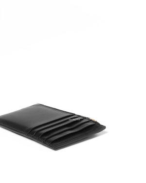Valentino Black Leather V logo Card Holder