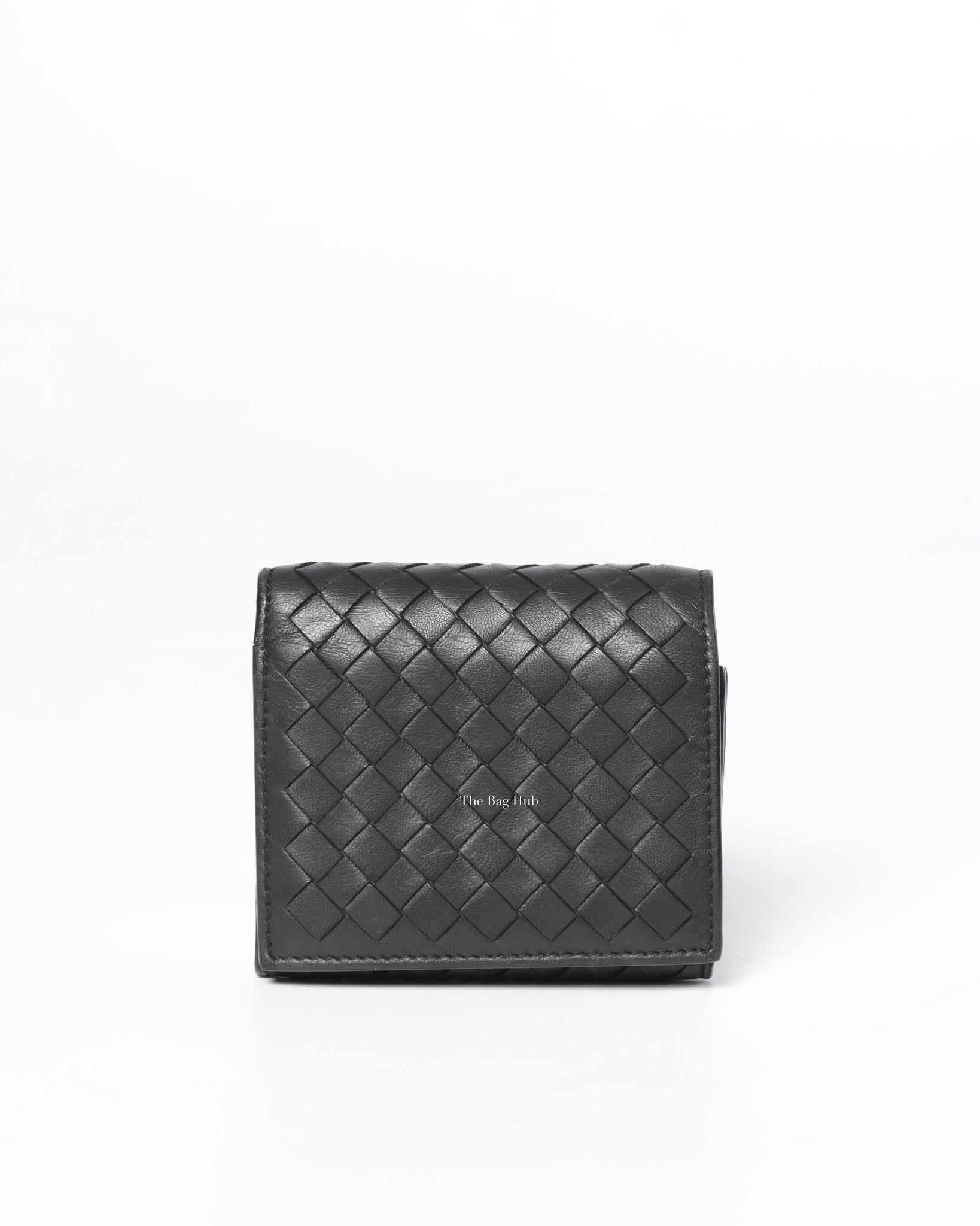 Bottega Veneta Black Leather Tri-fold Wallet-2