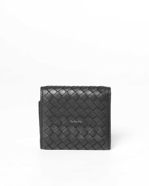 Bottega Veneta Black Leather Tri-fold Wallet-3