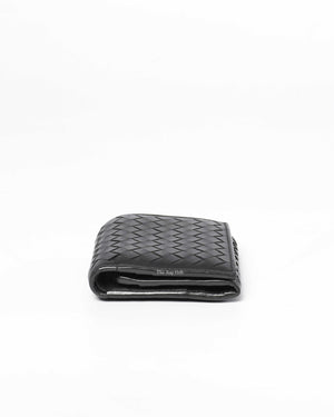 Bottega Veneta Black Leather Tri-fold Wallet-4