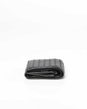 Bottega Veneta Black Leather Tri-fold Wallet-5