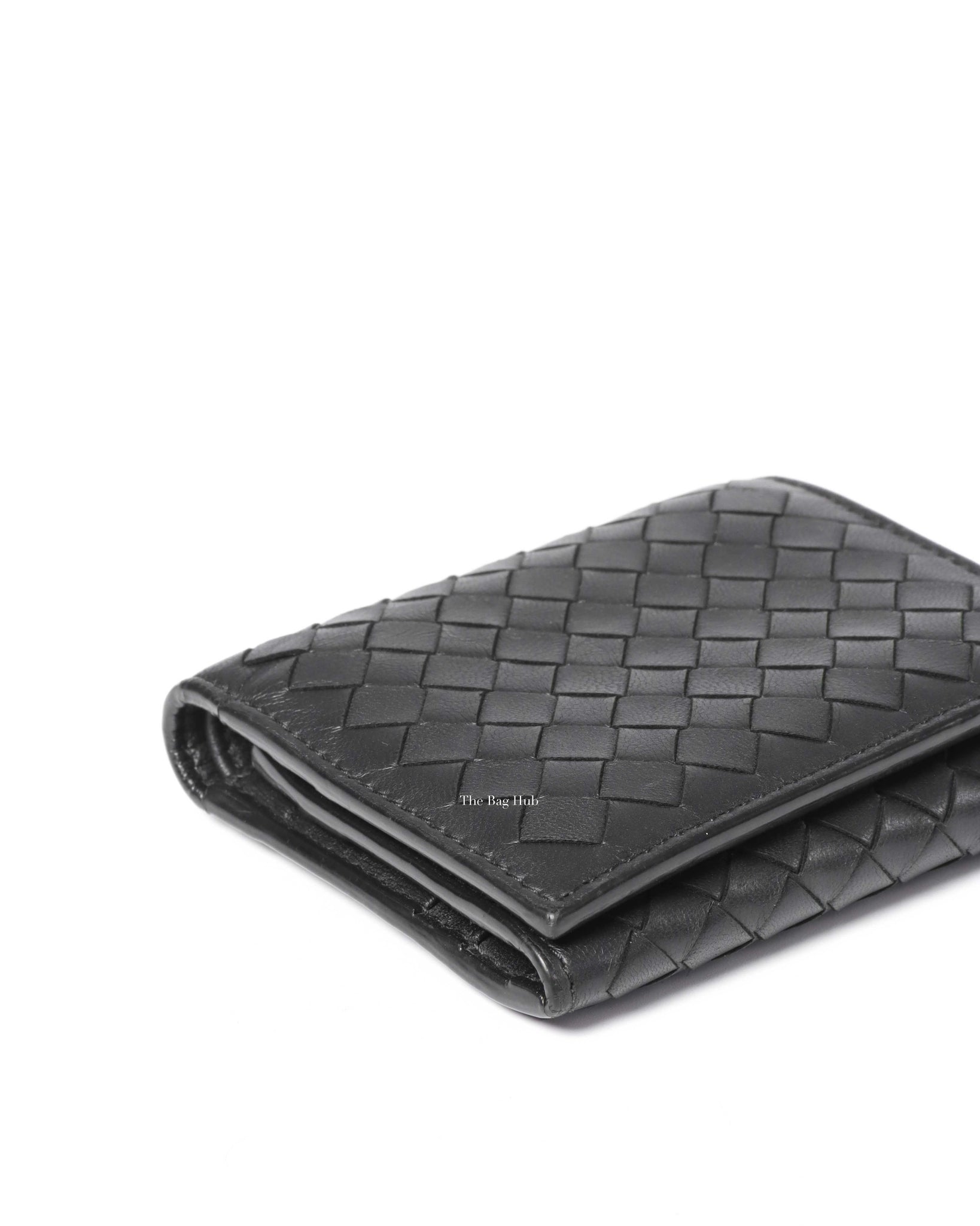 Bottega Veneta Black Leather Tri-fold Wallet-7