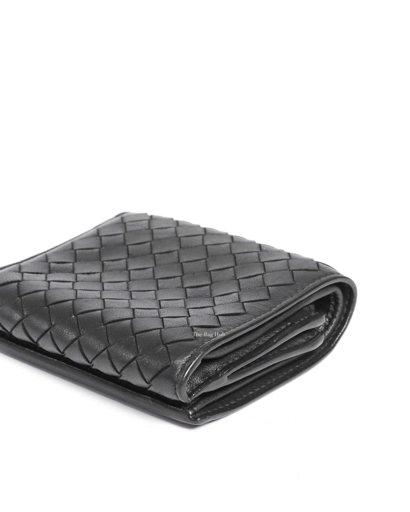 Bottega Veneta Black Leather Tri-fold Wallet-10