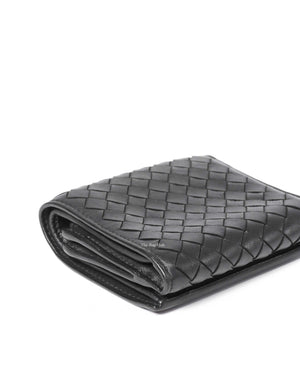 Bottega Veneta Black Leather Tri-fold Wallet-9