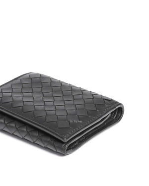 Bottega Veneta Black Leather Tri-fold Wallet-8