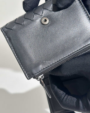 Bottega Veneta Black Leather Tri-fold Wallet-16