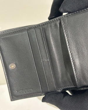 Bottega Veneta Black Leather Tri-fold Wallet-17