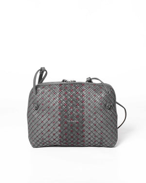 Bottega Veneta Grey Quilted Stitched Leather Nodini Crossbody Bag-3