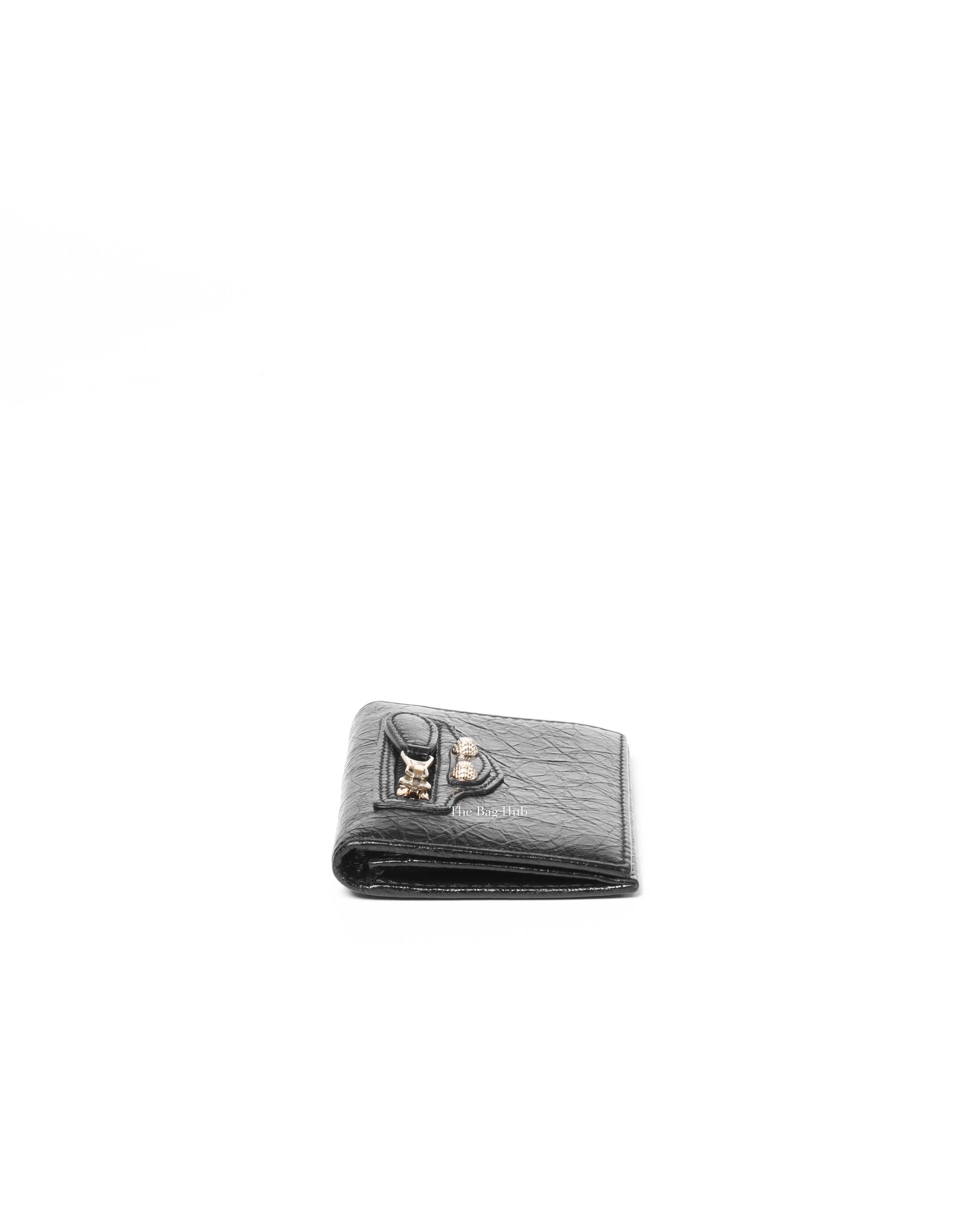 Balenciaga Black Leather Bifold Card Holder