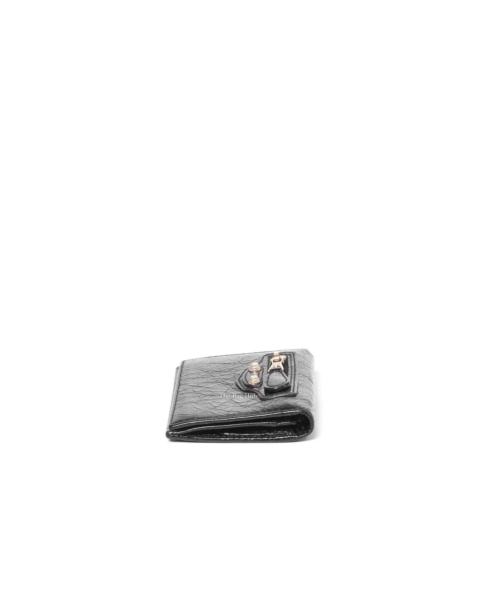 Balenciaga Black Leather Bifold Card Holder