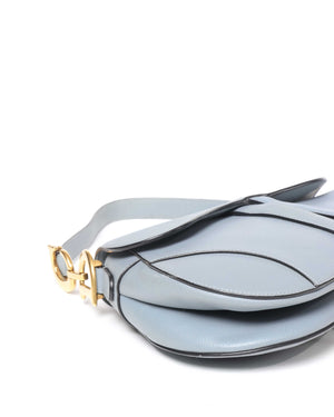 Dior Cloud Blue Leather Saddle Medium Shoulder Bag-7