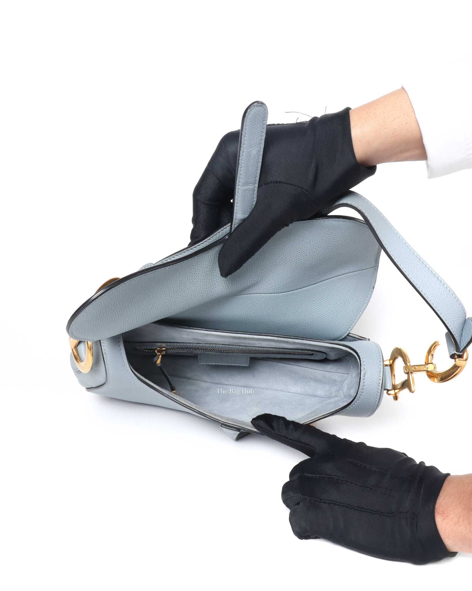 Dior Cloud Blue Leather Saddle Medium Shoulder Bag-9