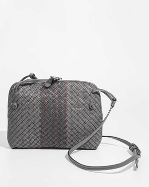 Bottega Veneta Grey Quilted Stitched Leather Nodini Crossbody Bag-1