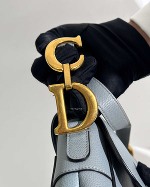 Dior Cloud Blue Leather Saddle Medium Shoulder Bag-15