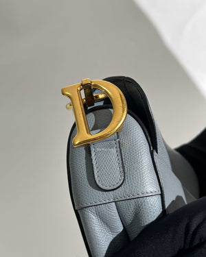 Dior Cloud Blue Leather Saddle Medium Shoulder Bag-16