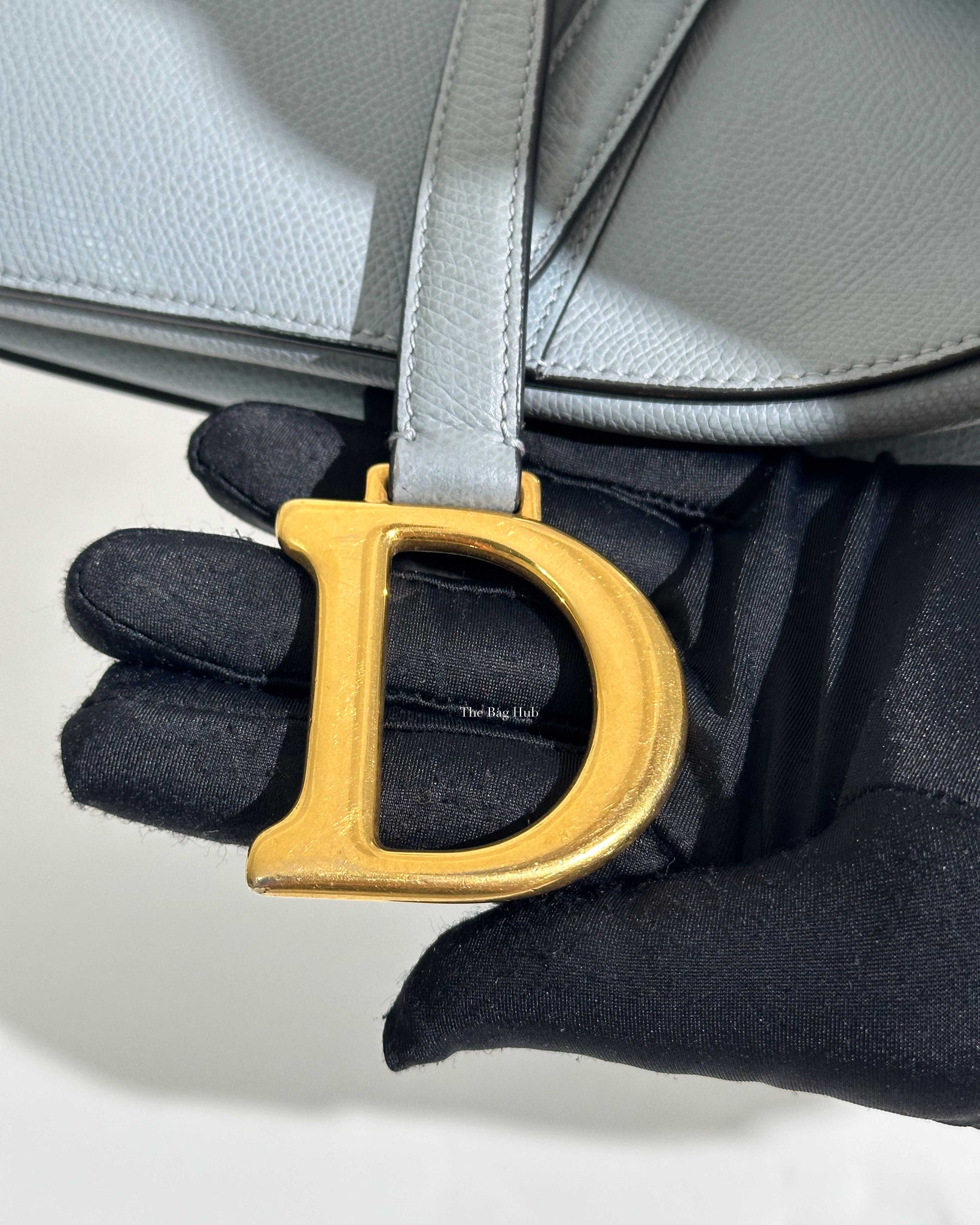 Dior Cloud Blue Leather Saddle Medium Shoulder Bag-17