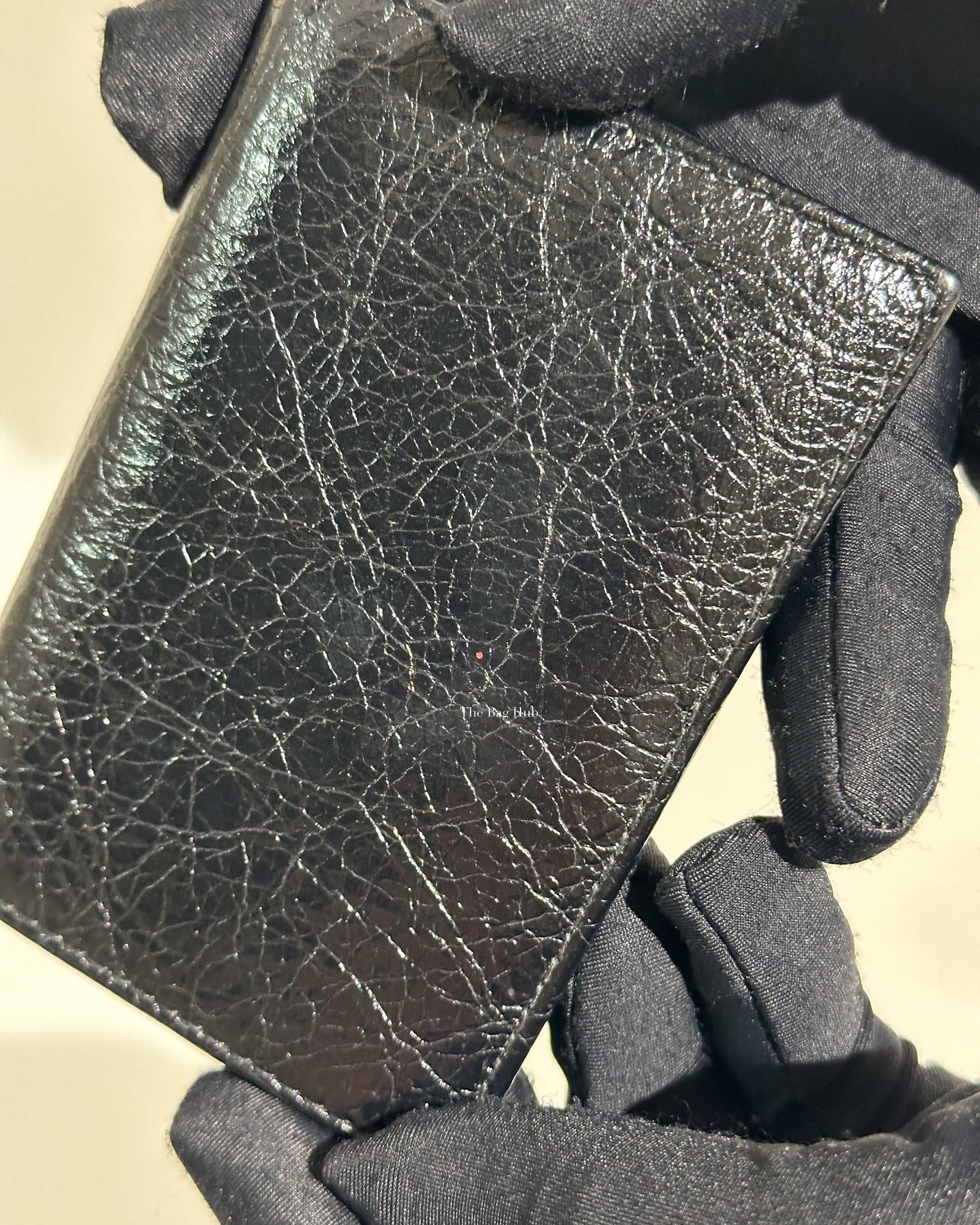 Balenciaga Black Leather Bifold Card Holder