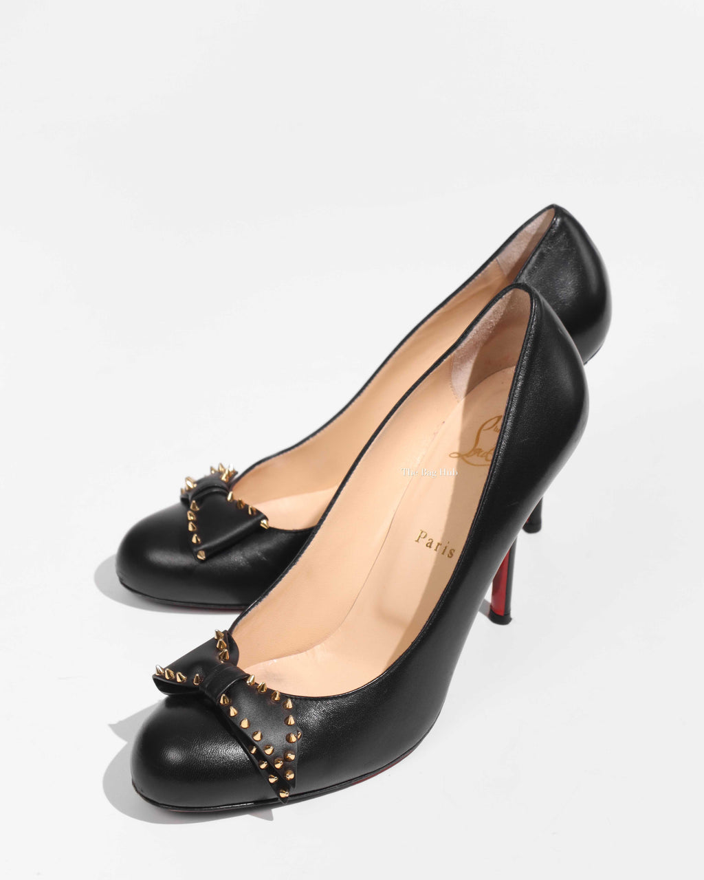 Christian Louboutin Black Nappa Spike Ballalarina 100 Pumps Size 40-1