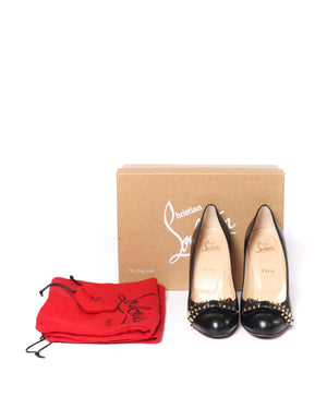 Christian Louboutin Black Nappa Spike Ballalarina 100 Pumps Size 40-9