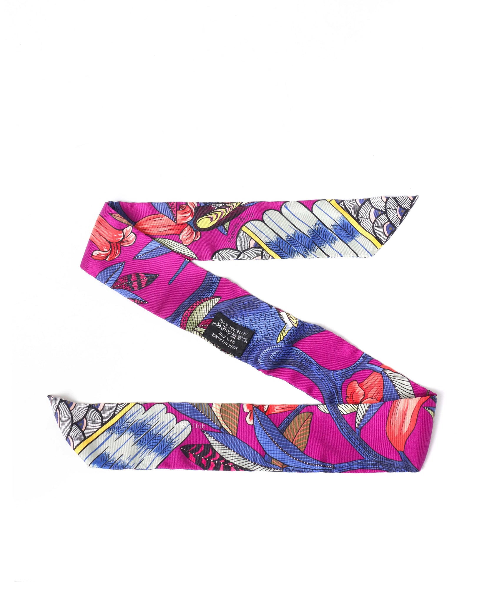 Hermes Violet Multicolor Silk Tree of Song Twilly-3