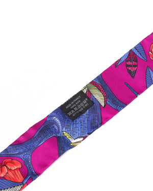 Hermes Violet Multicolor Silk Tree of Song Twilly-4