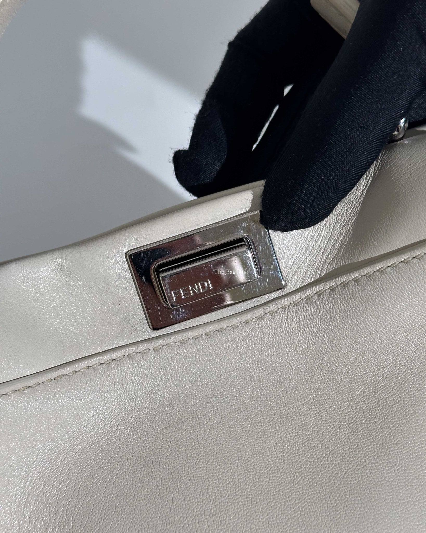 Fendi Off White Mini Peekaboo Whipstitch Crossbody Bag