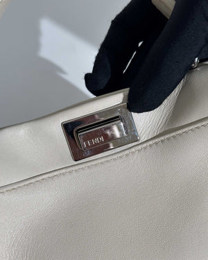 Fendi Off White Mini Peekaboo Whipstitch Crossbody Bag