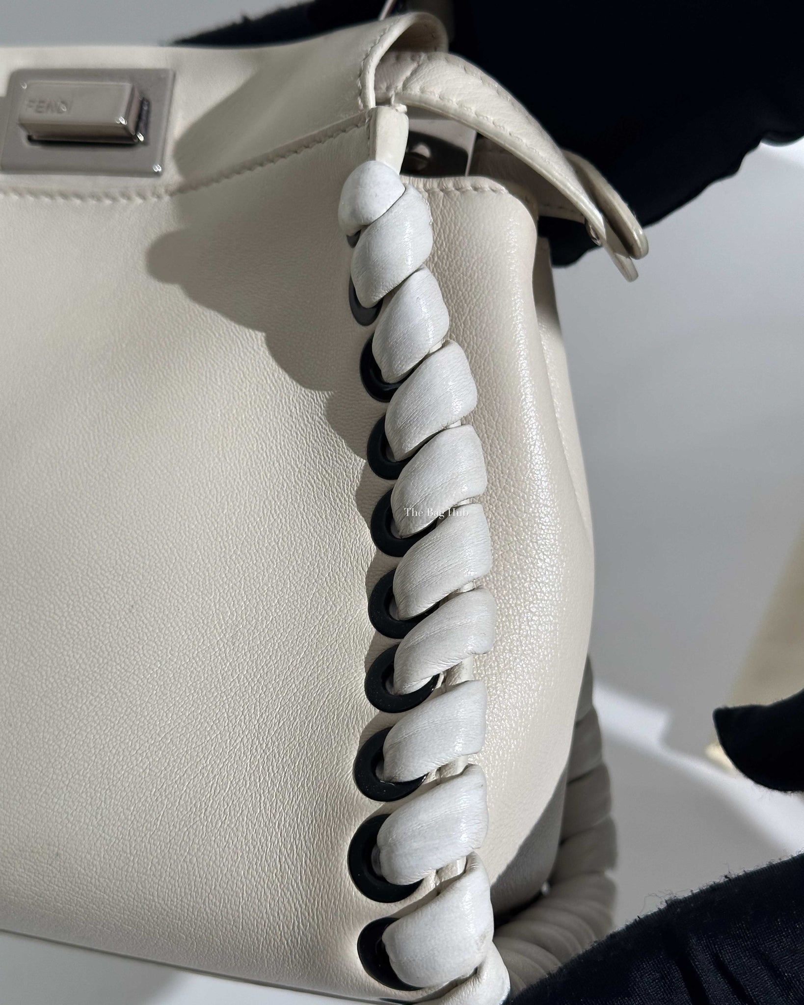 Fendi Off White Mini Peekaboo Whipstitch Crossbody Bag