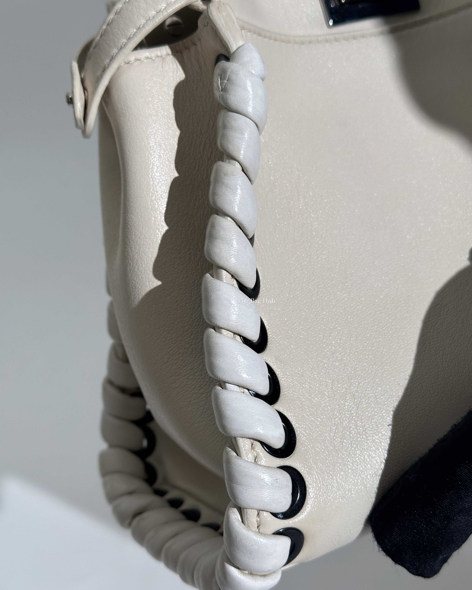 Fendi Off White Mini Peekaboo Whipstitch Crossbody Bag