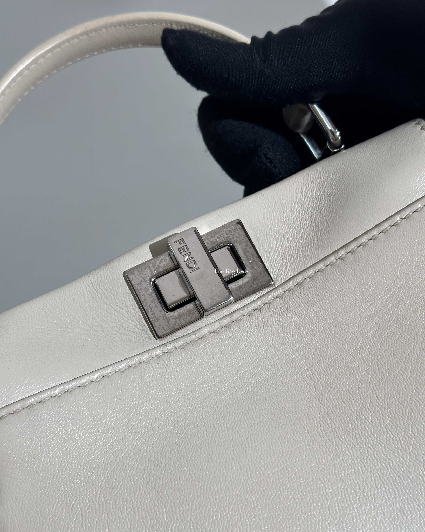 Fendi Off White Mini Peekaboo Whipstitch Crossbody Bag