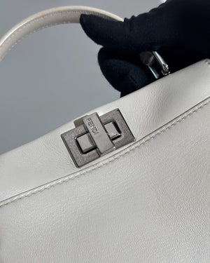 Fendi Off White Mini Peekaboo Whipstitch Crossbody Bag