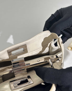 Fendi Off White Mini Peekaboo Whipstitch Crossbody Bag